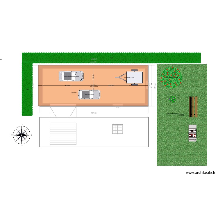 Construction garage M. BASSETTO Hubert. Plan de 1 pièce et 31 m2