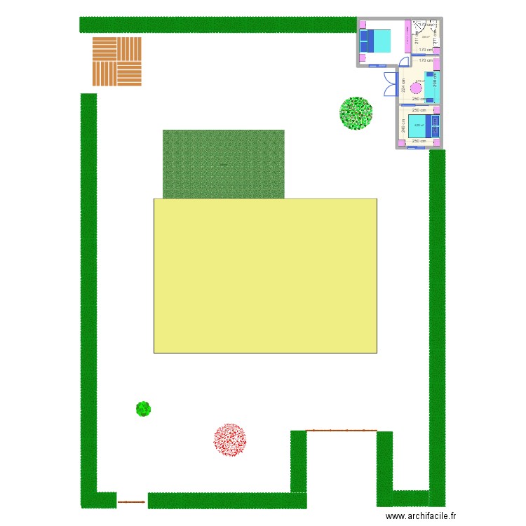 Tiny 72600. Plan de 3 pièces et 17 m2