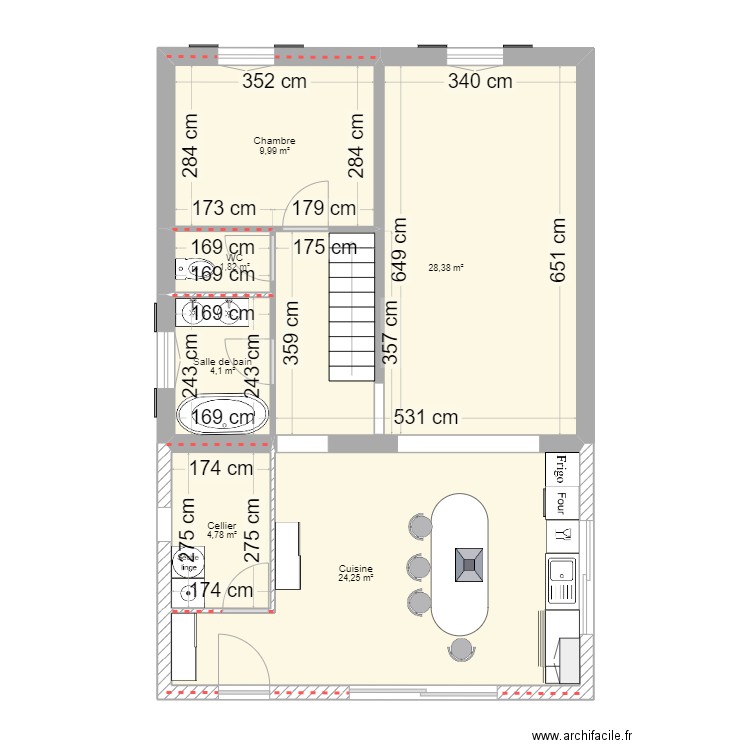 agrandissement 2. Plan de 13 pièces et 150 m2