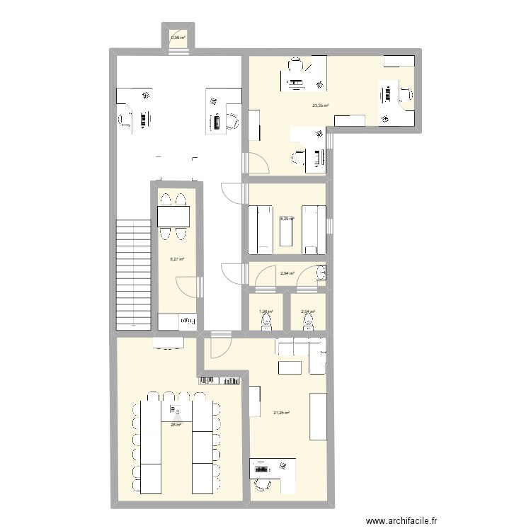 Plan projet chef doeuvre . Plan de 9 pièces et 97 m2