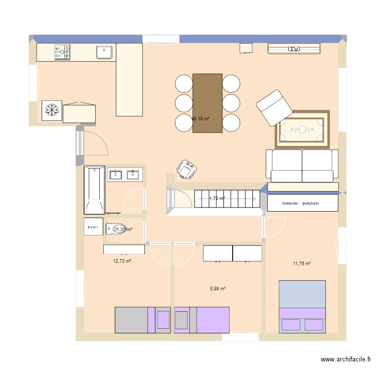 plan maison crissey. Plan de 6 pièces et 85 m2