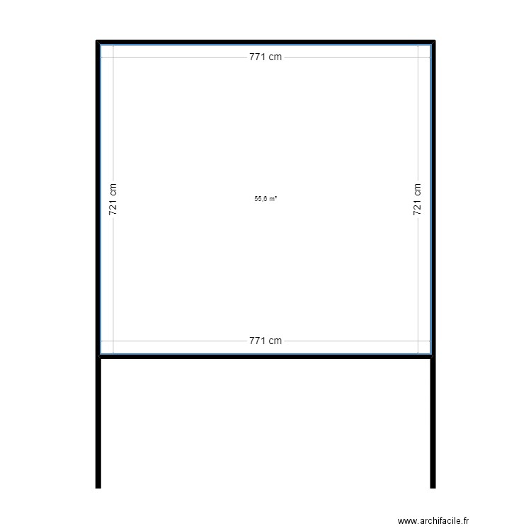 Ballifays. Plan de 1 pièce et 56 m2