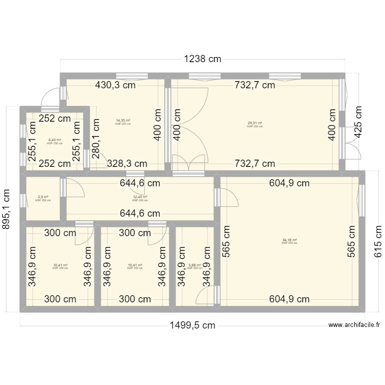 PLAN DU 03-09-2024. Plan de 9 pièces et 126 m2