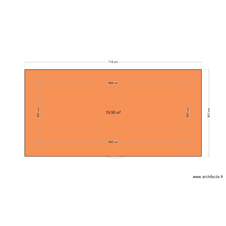 local technique. Plan de 1 pièce et 20 m2