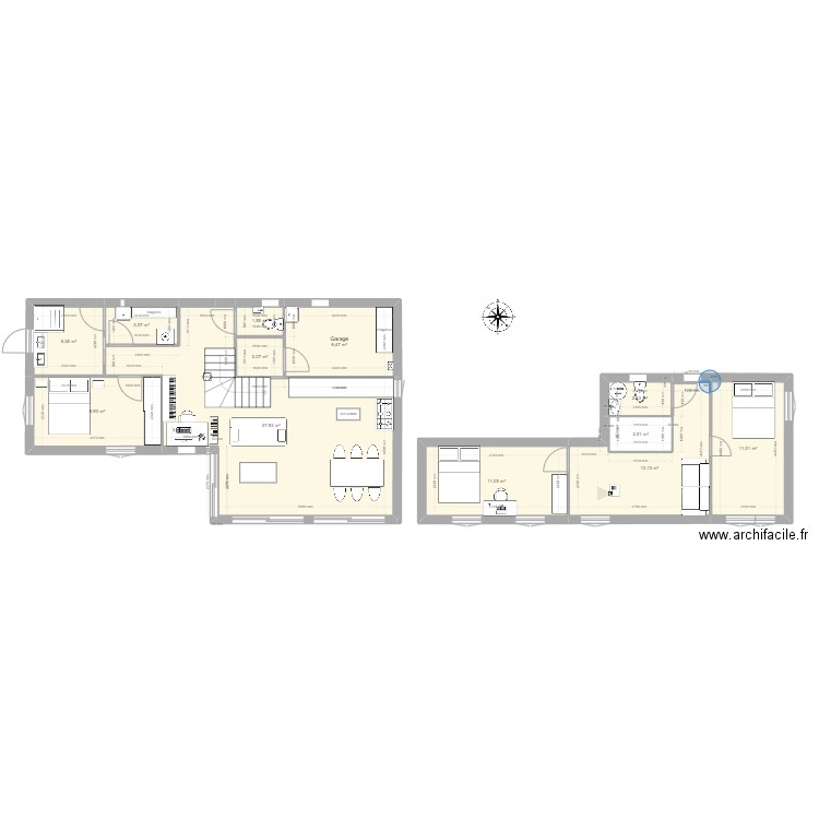 essai 3. Plan de 12 pièces et 109 m2