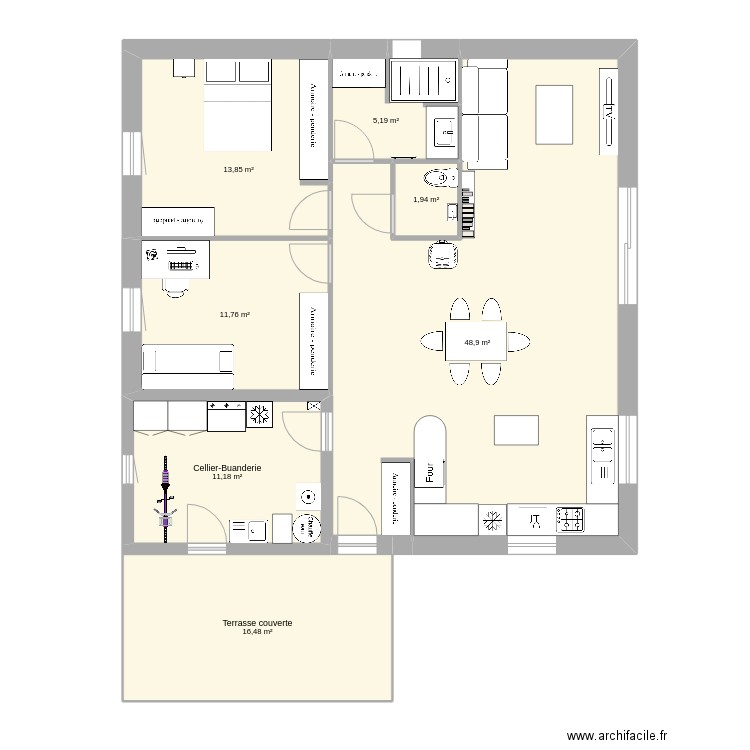 MagnIsa_PteSdB. Plan de 7 pièces et 109 m2