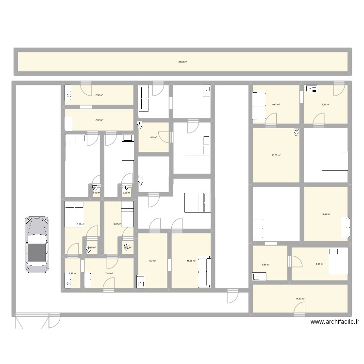 daisy. Plan de 21 pièces et 178 m2