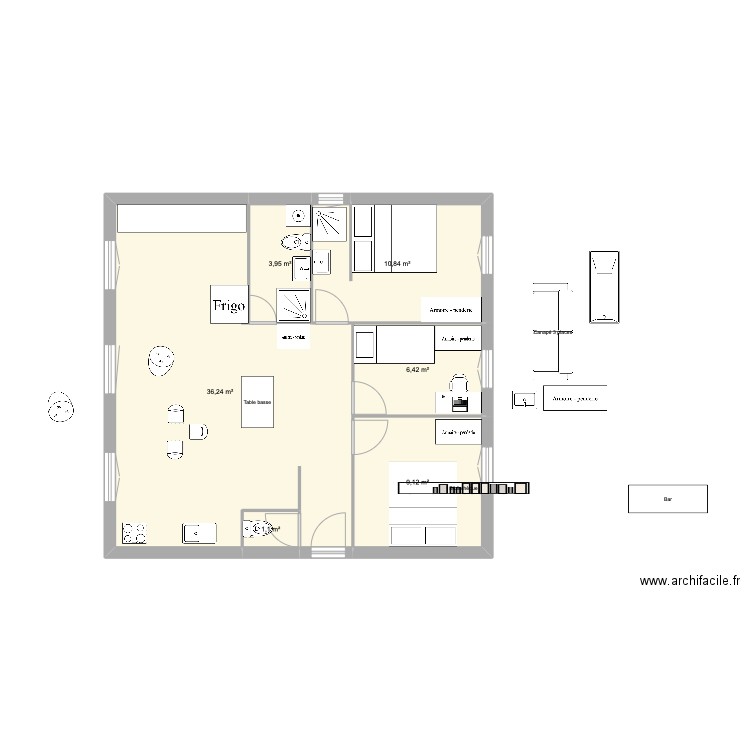 Marin4. Plan de 6 pièces et 68 m2