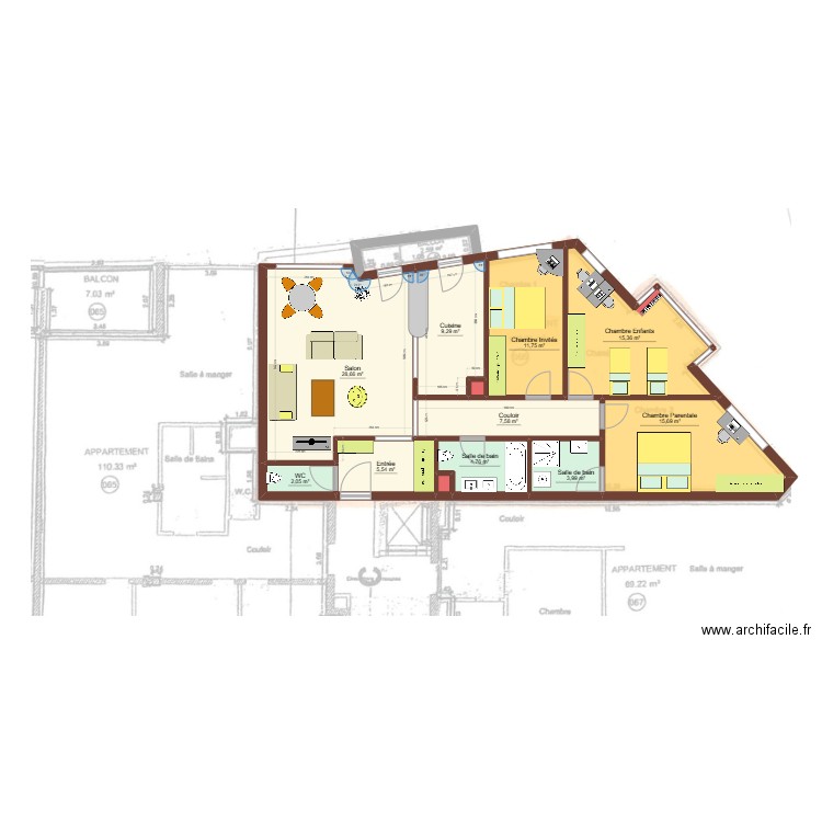 STRASSEN. Plan de 12 pièces et 105 m2