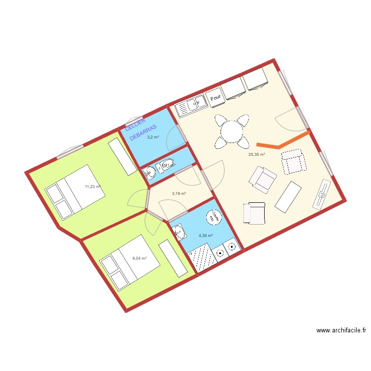 garage montesquieu  3. Plan de 7 pièces et 58 m2