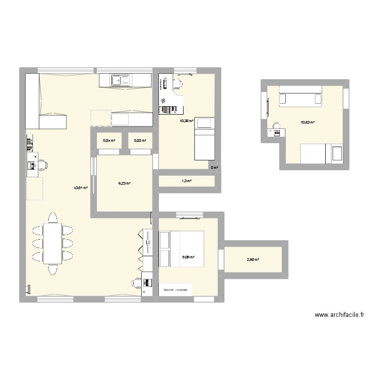 whea bailleul. Plan de 10 pièces et 86 m2