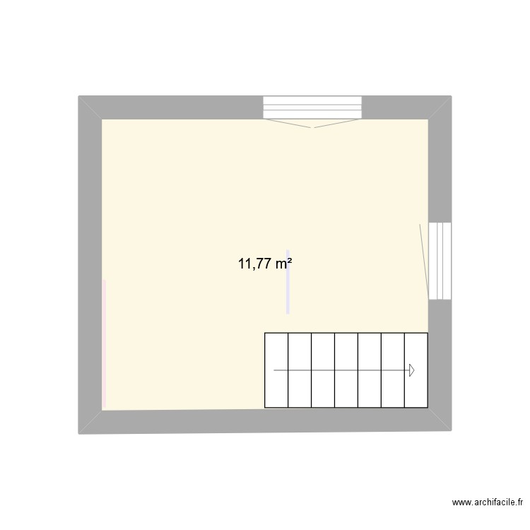 1er étage annexe. Plan de 1 pièce et 12 m2