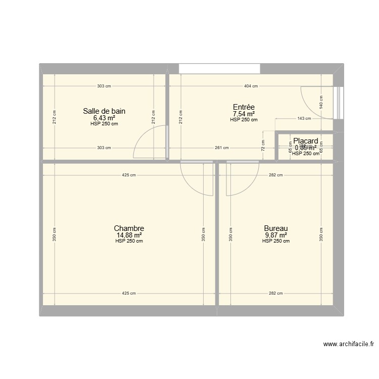 PLAN VIRY. Plan de 5 pièces et 40 m2