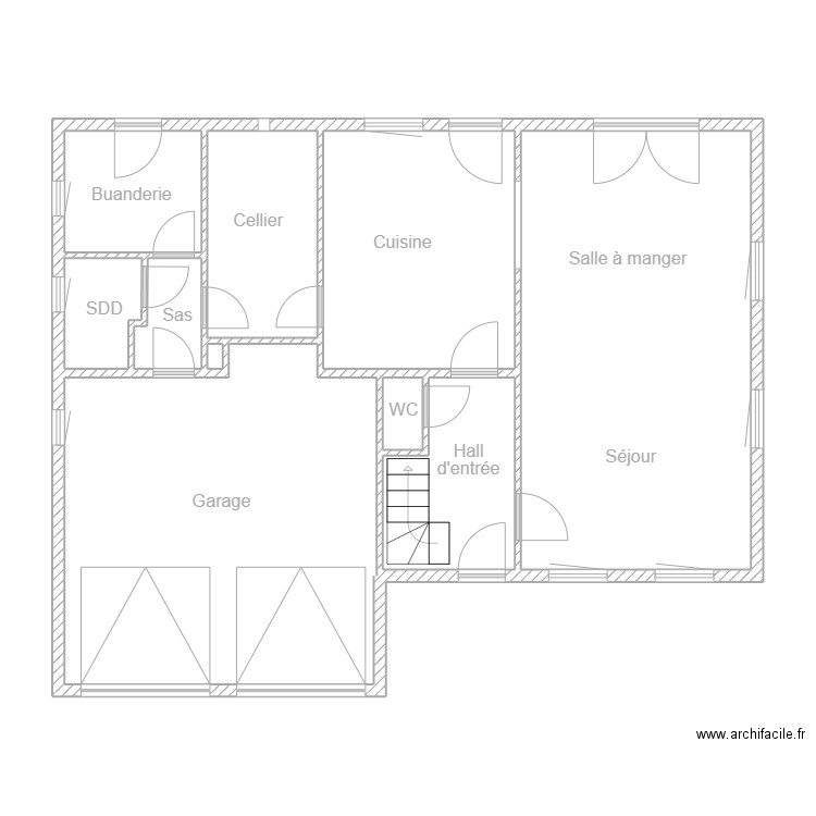 Sotteau. Plan de 10 pièces et 95 m2