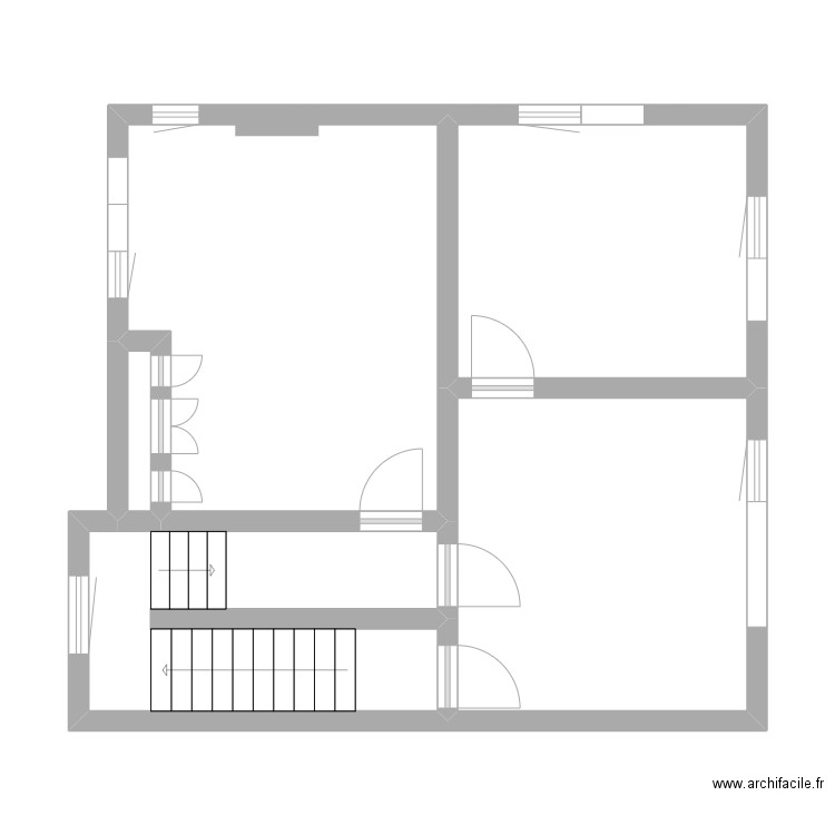 1er-etage. Plan de 5 pièces et 55 m2