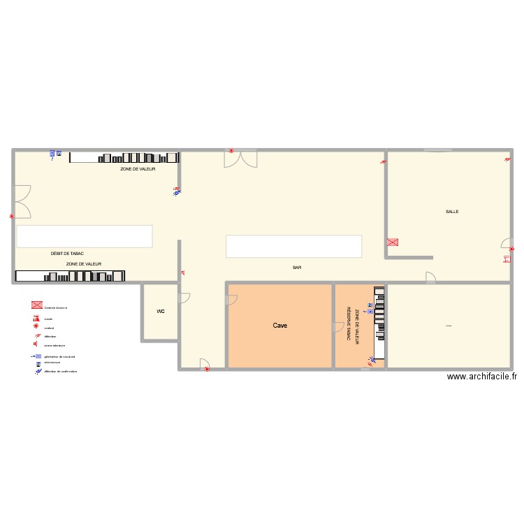 POUPEE alarme. Plan de 5 pièces et 1015 m2