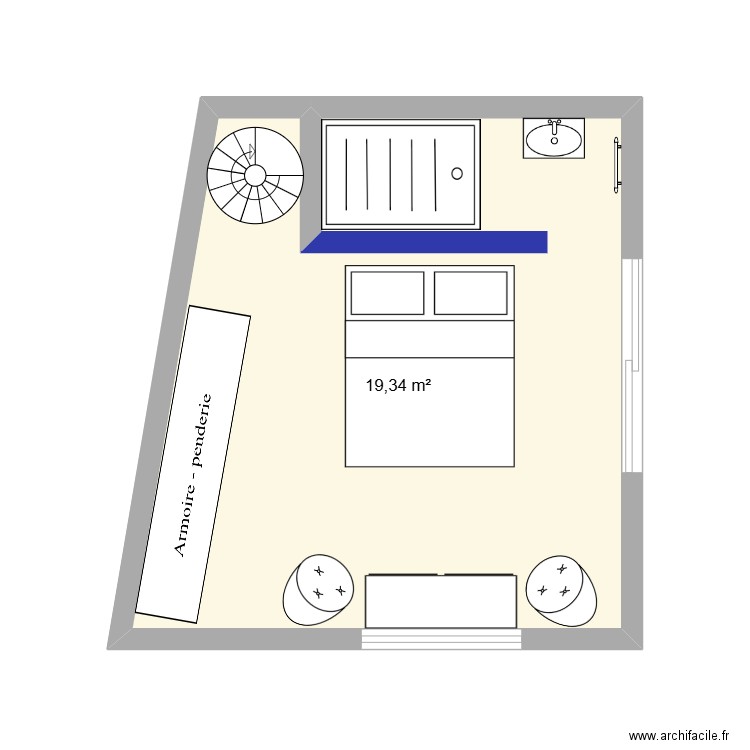 Annexe. Plan de 1 pièce et 19 m2