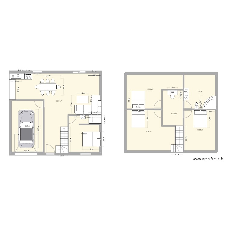 plain pied. Plan de 8 pièces et 153 m2