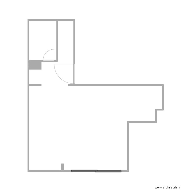 Bolivar. Plan de 1 pièce et 3 m2