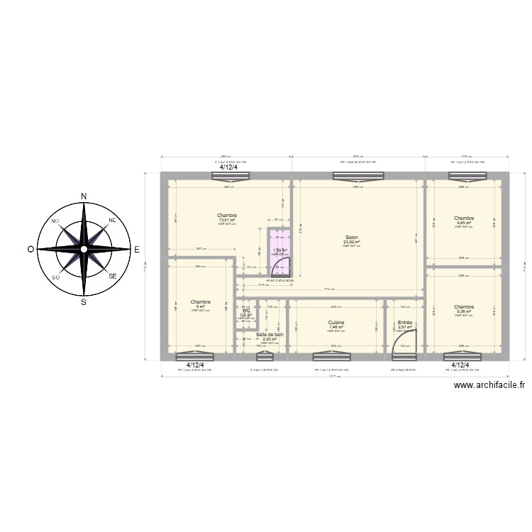 ML24018004  SECK. Plan de 10 pièces et 81 m2