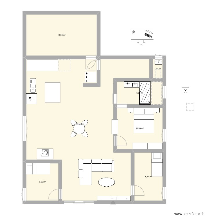 maison 3. Plan de 7 pièces et 131 m2