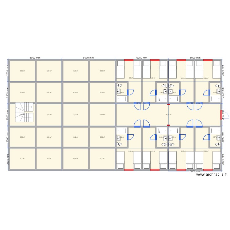 Отель 15н Ваган. Plan de 70 pièces et 528 m2