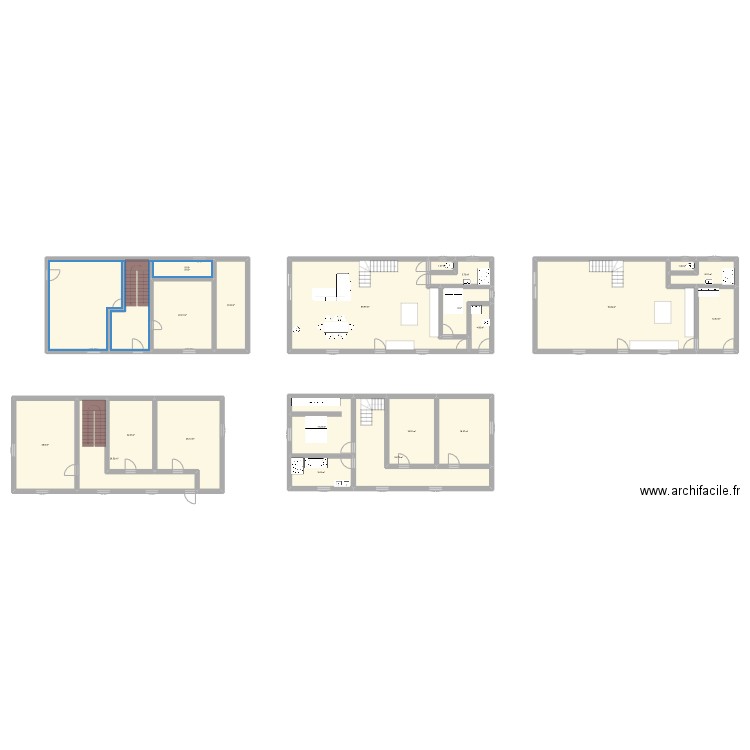 Maison Lasseube. Plan de 21 pièces et 446 m2