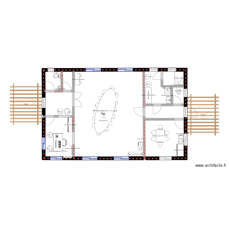 Métha. Plan de 2 pièces et 112 m2