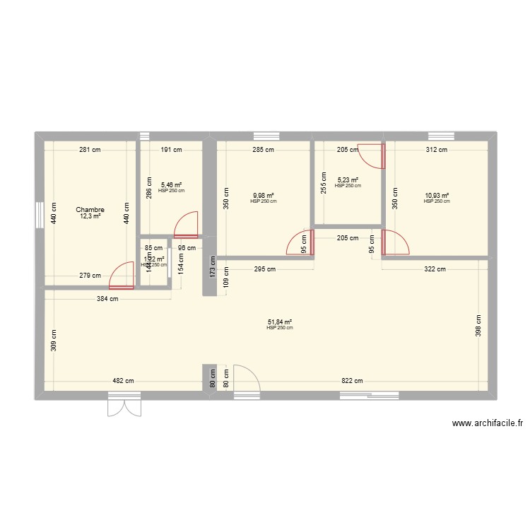 41 rte . Plan de 7 pièces et 97 m2