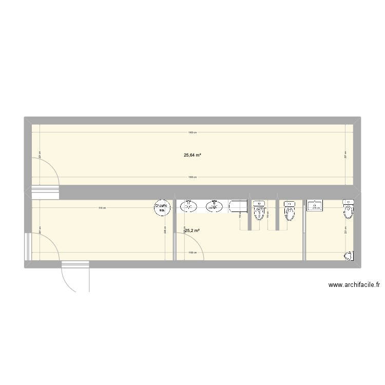 CONTAINER PUBLIC . Plan de 2 pièces et 51 m2