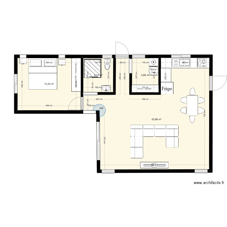 TAUTIRA HOUSE 2. Plan de 4 pièces et 64 m2