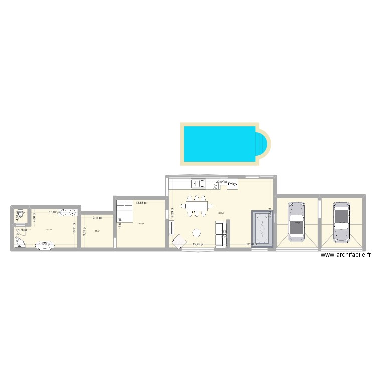 Maison de rêve. Plan de 7 pièces et 124 m2