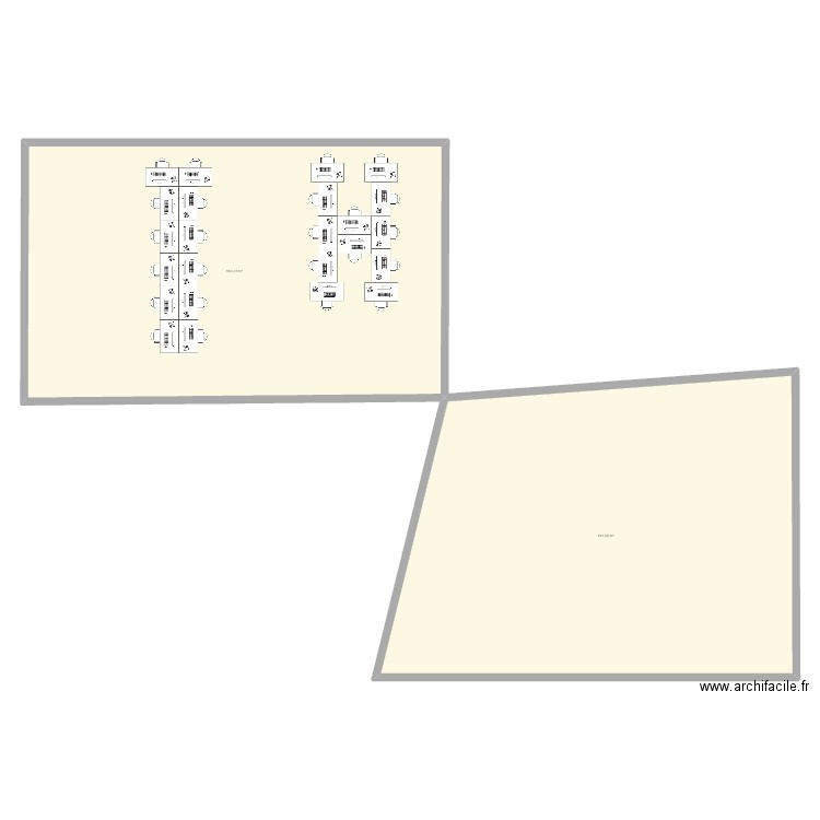 BENCH. Plan de 2 pièces et 376 m2