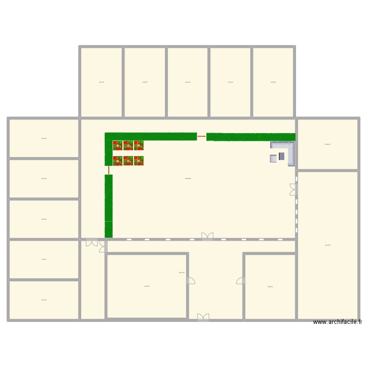 falaise. Plan de 16 pièces et 1224 m2