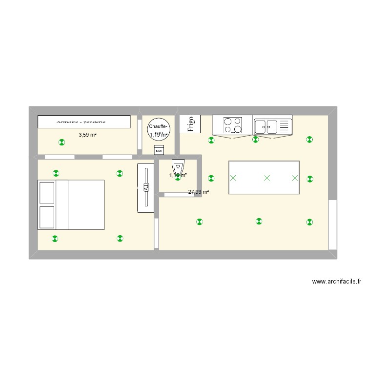 RENOVATION MAISON. Plan de 4 pièces et 34 m2