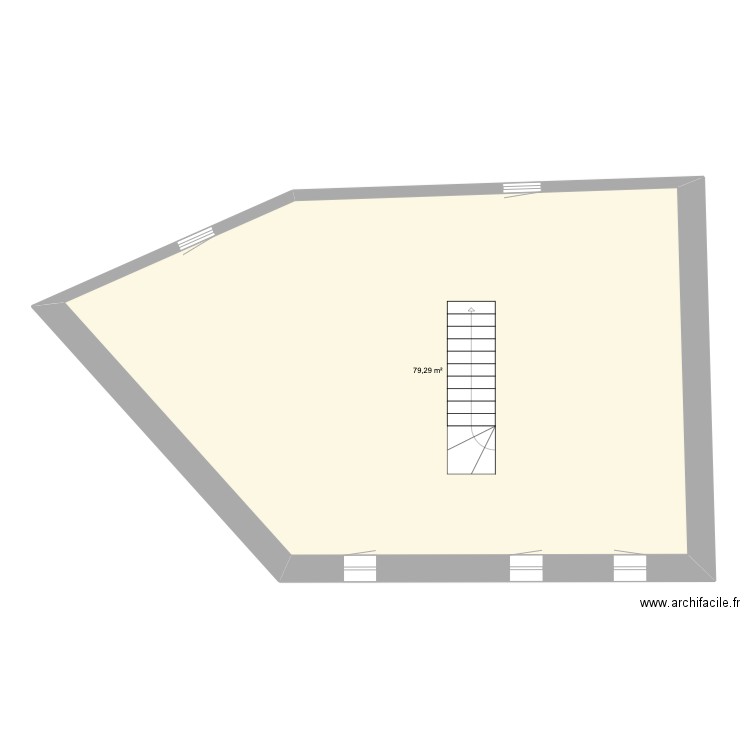 Final étage. Plan de 1 pièce et 79 m2