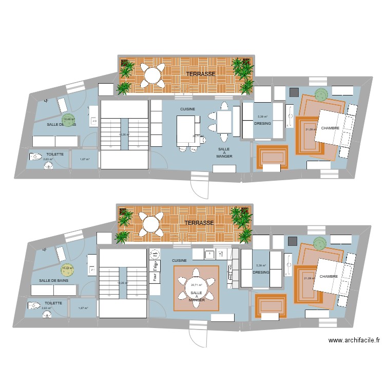 Ujué 1er étage . Plan de 15 pièces et 145 m2