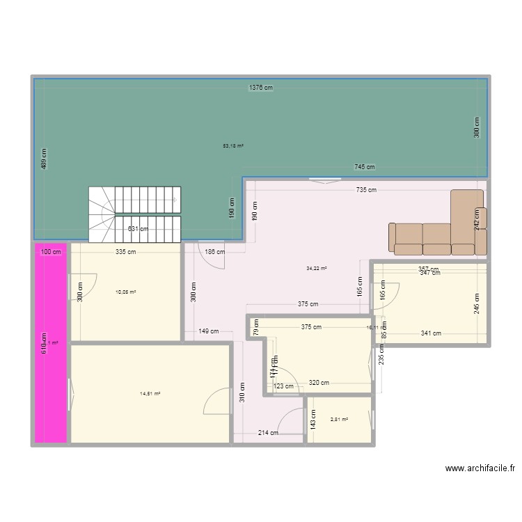 plan3. Plan de 7 pièces et 137 m2