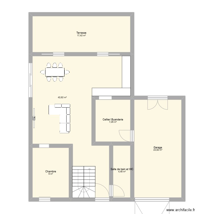 Projet maison ST LOUP. Plan de 6 pièces et 104 m2