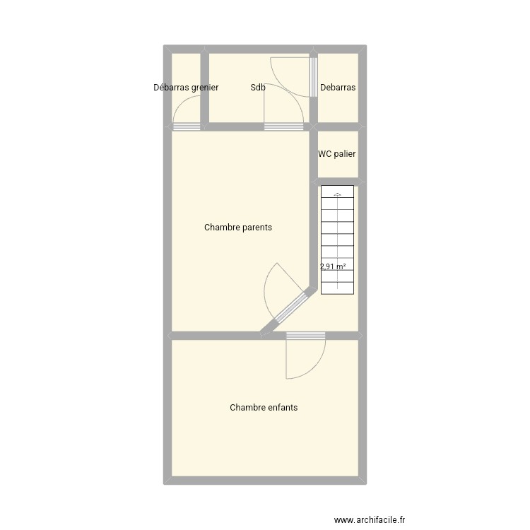 Combles Fidèles 5. Plan de 7 pièces et 30 m2