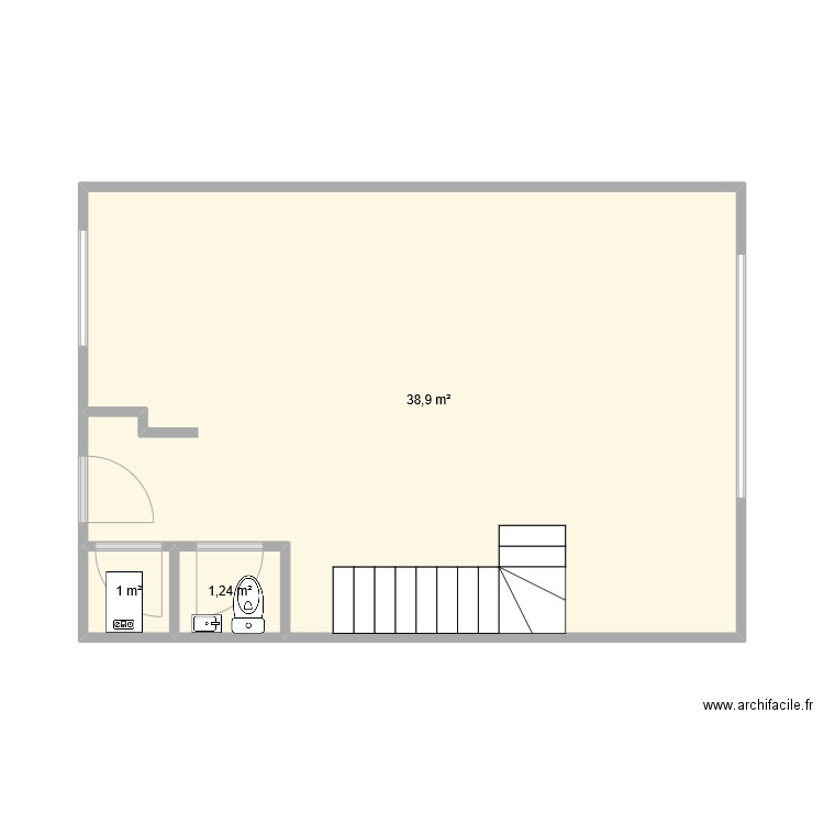 MAison bra. Plan de 3 pièces et 41 m2