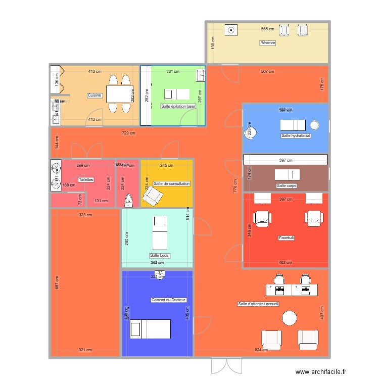 Aesthe. Plan de 13 pièces et 181 m2