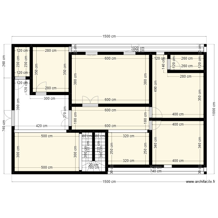 plan de terrain 10mx15m client 48 18 37 19. Plan de 13 pièces et 126 m2