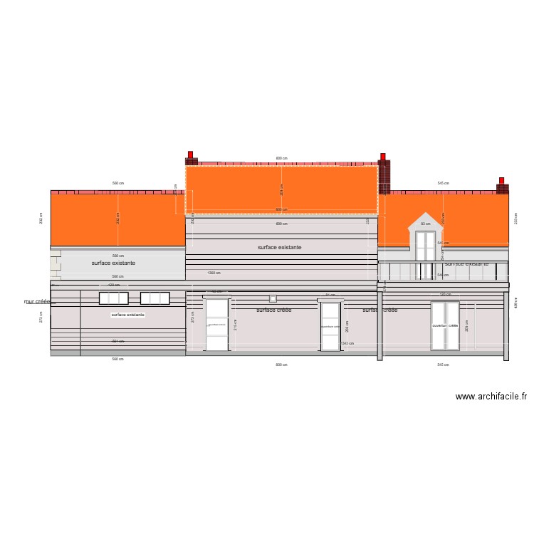 plan façade  nord  projeté 2025 v6. Plan de 0 pièce et 0 m2