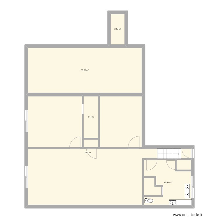 Studio311. Plan de 5 pièces et 134 m2