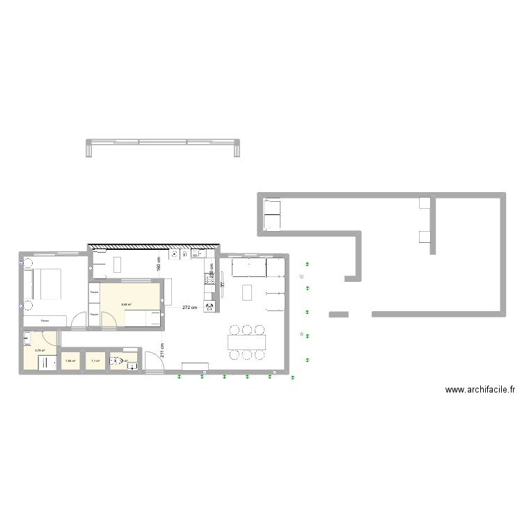 hay el fath 1. Plan de 5 pièces et 16 m2