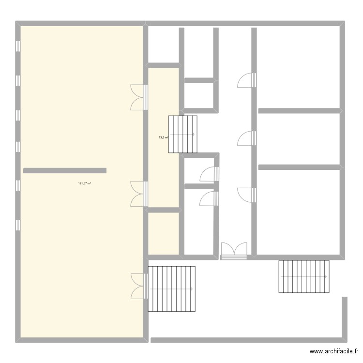 Gymnase collège Alain Fournier. Plan de 2 pièces et 135 m2