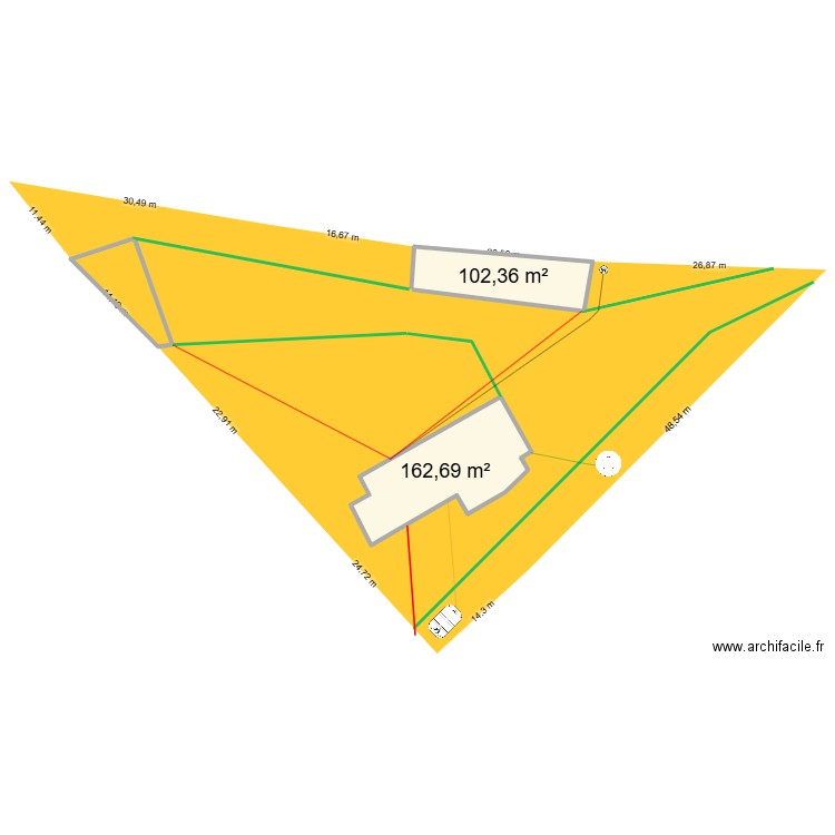 plan de réseaux. Plan de 2 pièces et 265 m2