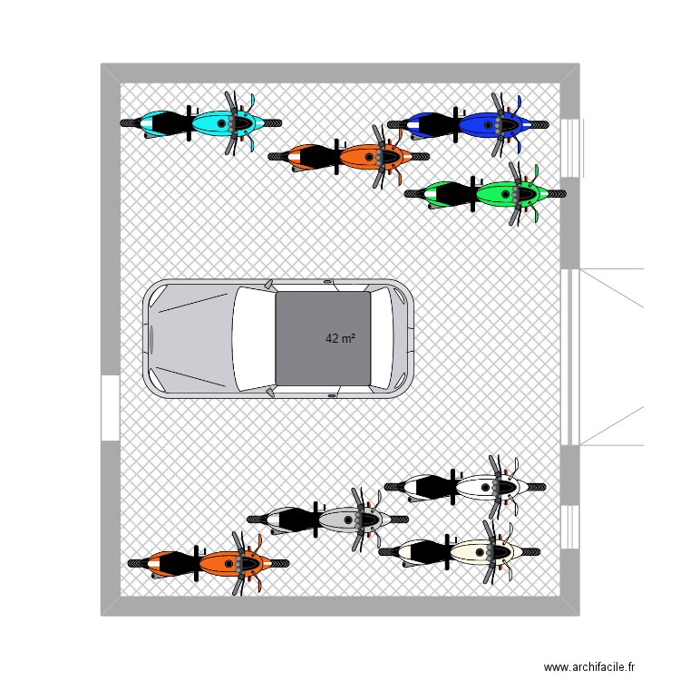 garage v1. Plan de 1 pièce et 42 m2