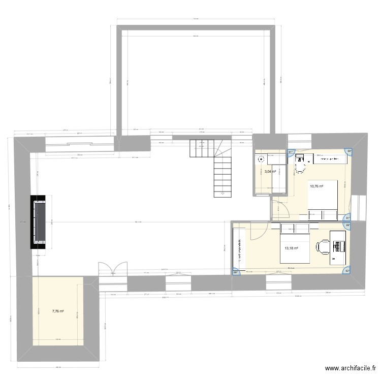 Poujade V3. Plan de 4 pièces et 35 m2